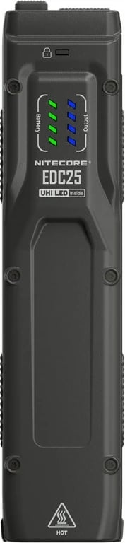 Elektrik dore Nitecore EDC25, LED, bateri e integrume, e zezë