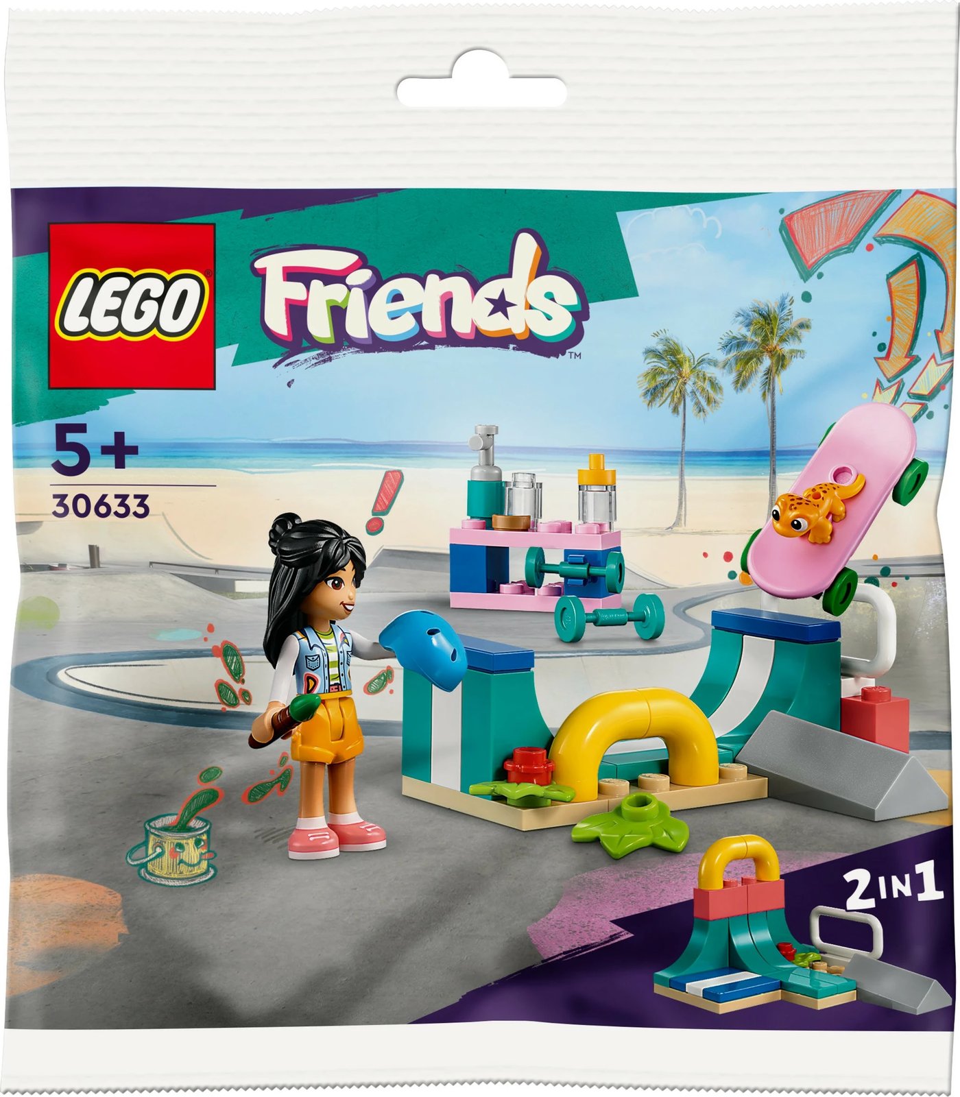 Set ndërtimi LEGO Friends Bags Skate Ramp 30633, 46 pjesë, shumëngjyrësh