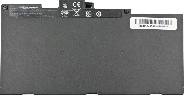 Bateri laptop Mitsu BC/HP-840G3, 4000 mAh, 11.4V, për HP EliteBook/ZBook, e zezë