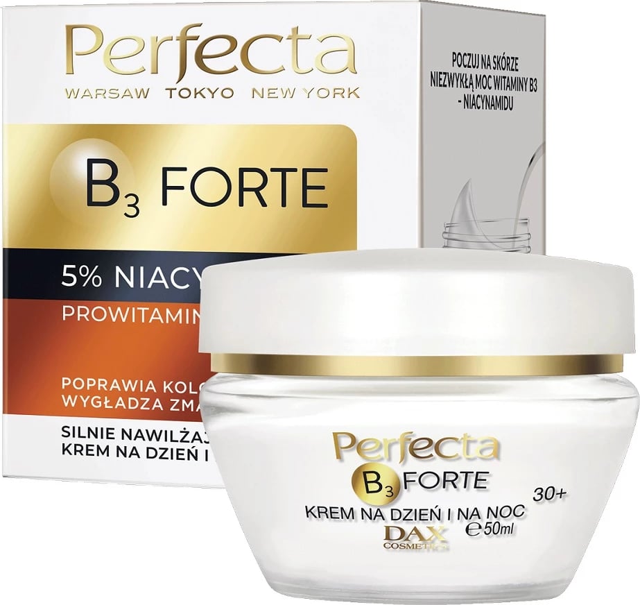 Krem ditës dhe natës për fytyrë për femra Perfecta B3 Forte Strongly Moisturizing 30+ me 5% Niacinamide, 50ml