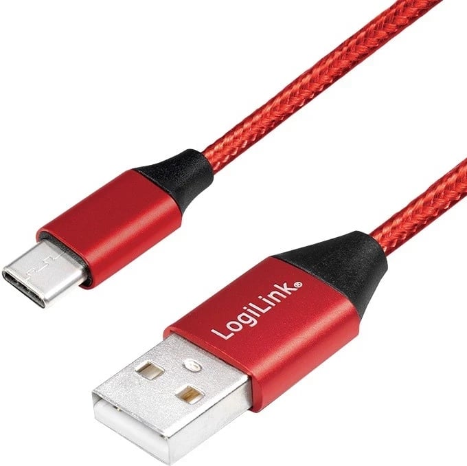 Kabllo LogiLink USB-C, 0.3m, e kuqe