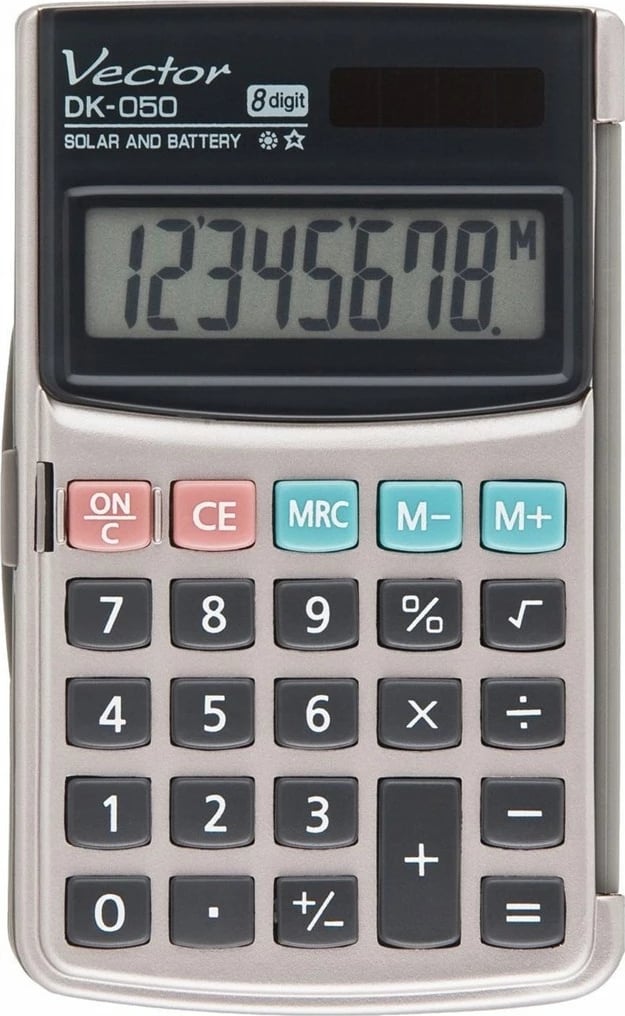 Kalkulator xhepi Vector DK-050, 8 shifra, gri