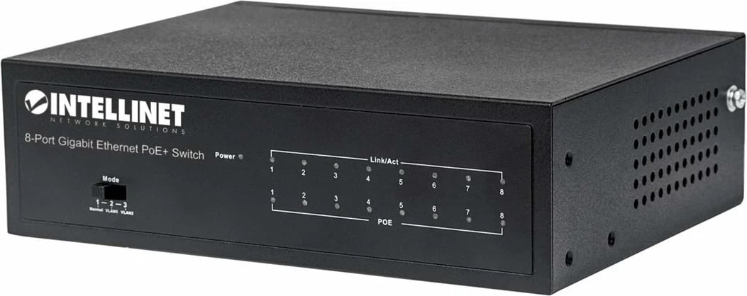 Switch Ethernet Gigabit me 8 Porta Intellinet, PoE+