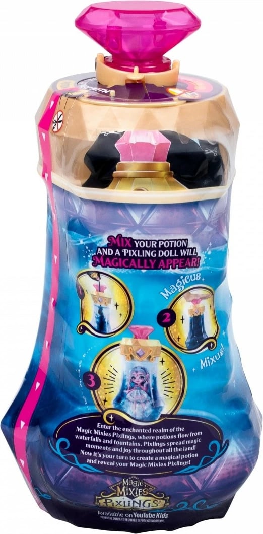 Kukull magjike Pixlings Dragoness Turquoise, Tm Toys, 16 cm, me shishe speciale, për vajza