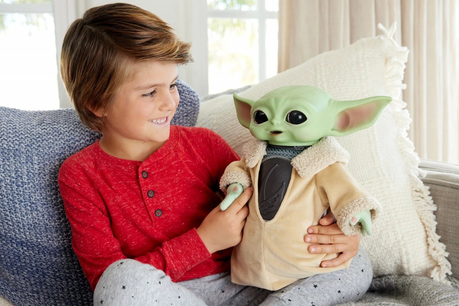 Lodër pelushi Star Wars Mattel Din Grogu, 28 cm, multikolor