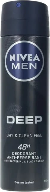 Deodorant spray për meshkuj NIVEA Deep Black Carbon 150ml