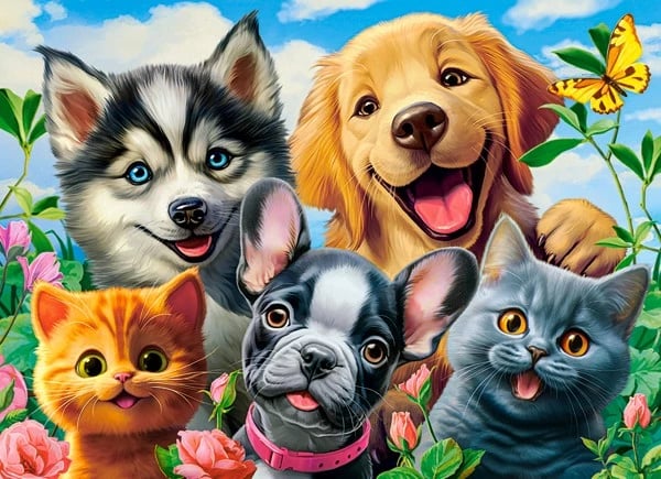 Puzzle Castor 70 pjesë Pets Selfie për fëmijë