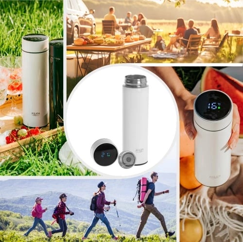 Termus, Adler, AD 4506, 473ml, ekran LED me prekje, izolim vakum, çelik inox SS304, e bardhë