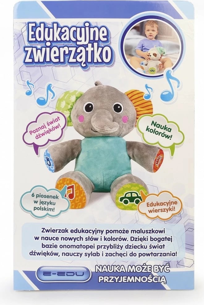 Lodër pelushi interaktive Artyk E-Edu, 25 cm, shumëngjyrëshe