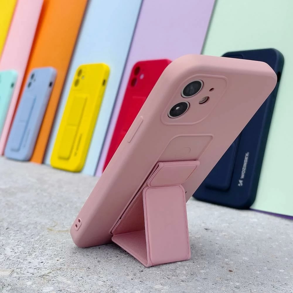 Mbështjellës Wozinsky Kickstand Case për iPhone 12 Pro, silikon, gri