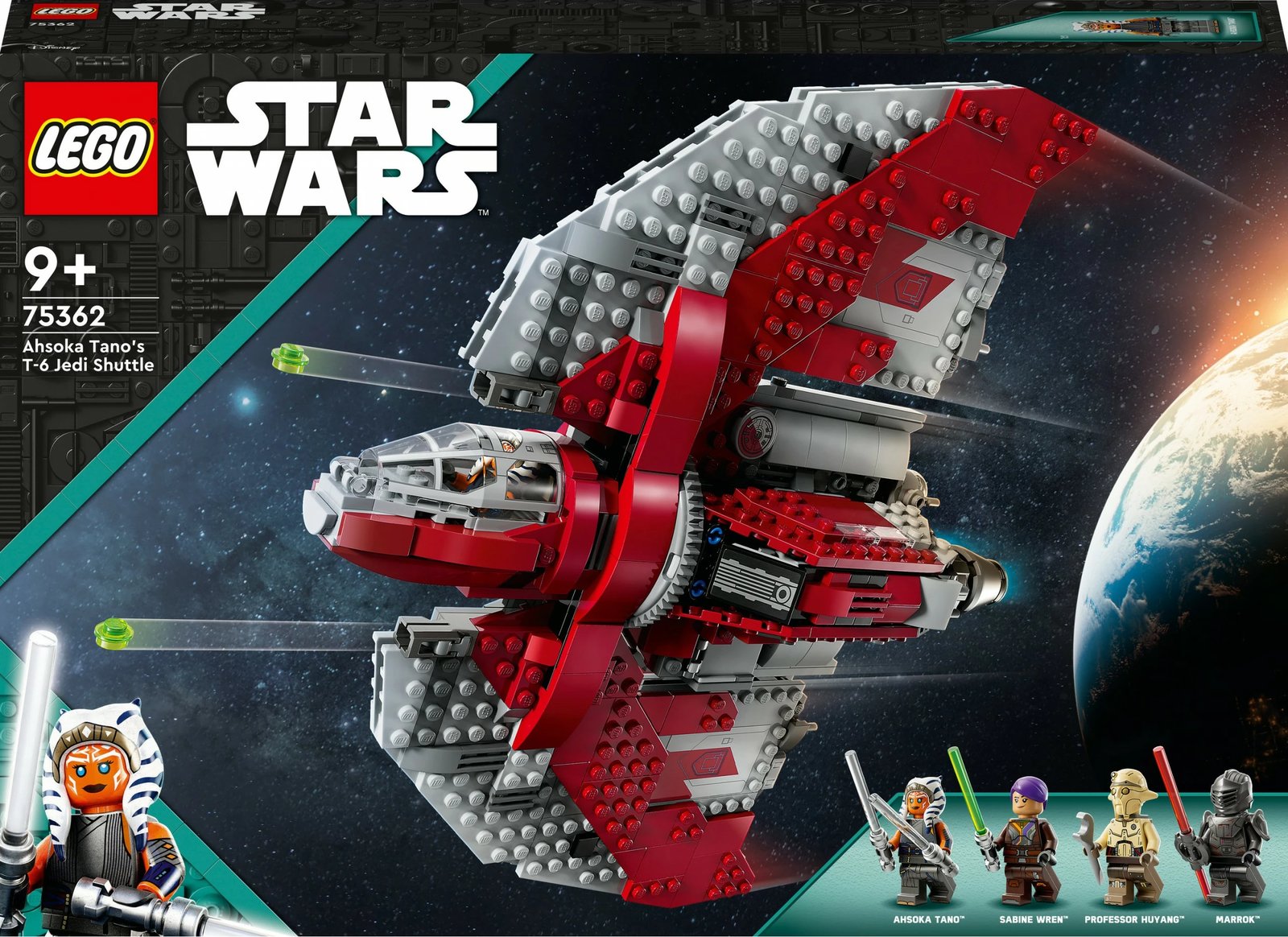 Set ndërtimi LEGO Ahsoka Tano's T-6 Jedi Shuttle, 601 pjesë, shumëngjyrësh