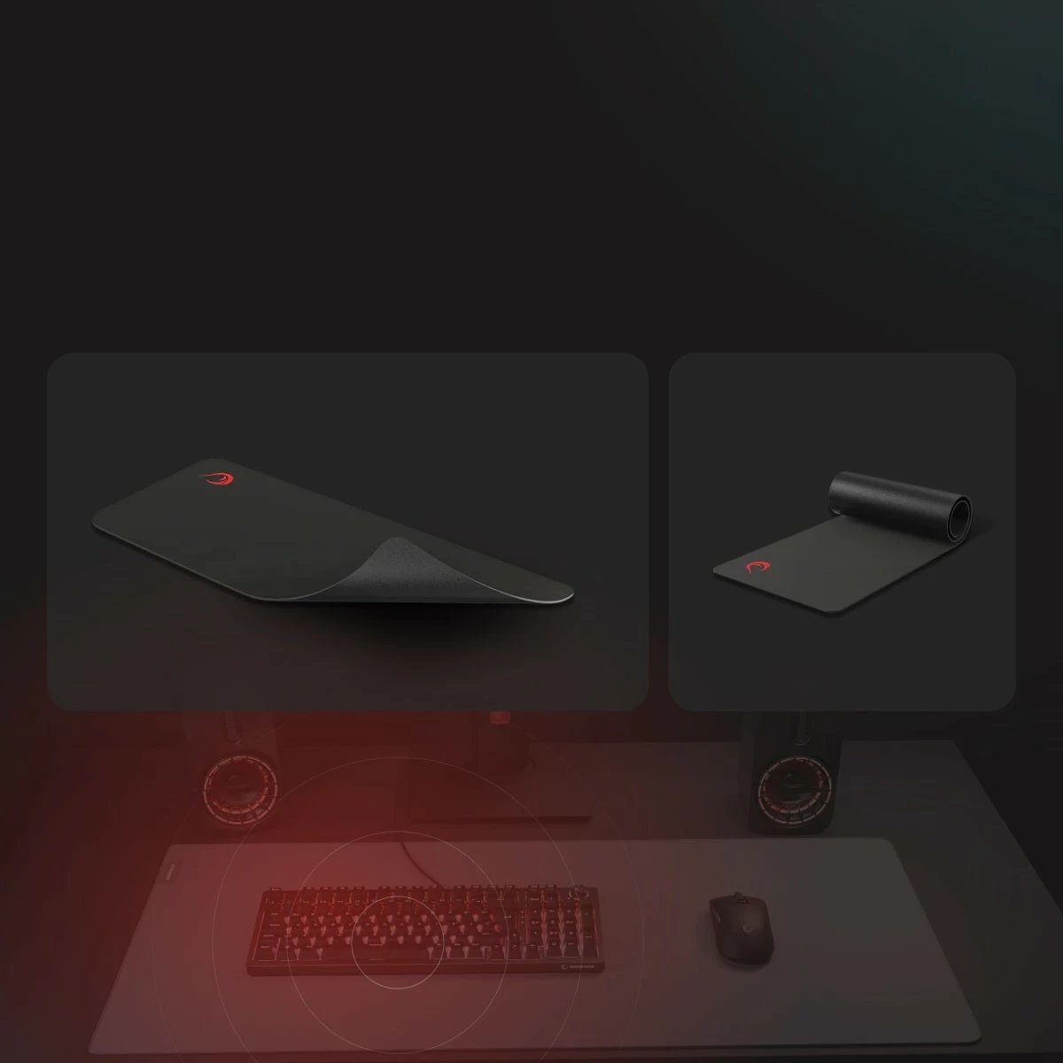 Mauspad Rampage Pulsar Pro L, 45x40cm, material jacquard, e zezë