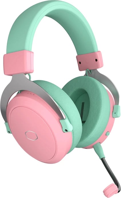 Kufje gaming Cooler Master CH351-MC, wireless, Bluetooth 5.4, mikrofon i shkëputshëm, jeshile-rozë