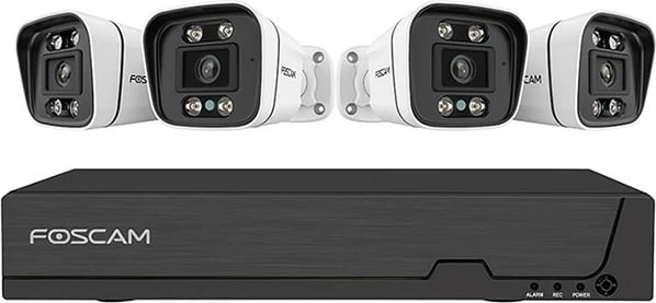 Set kamerash sigurie Foscam FNA108E-B4-2T, 4 kamera, 8MP, 2TB, e bardhë