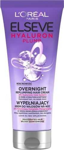 Krem për flokë L'Oreal Paris Elseve Hyaluron Plump Leave-In Night Hair Filling për femra 200ml