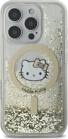Mbështjellës Hello Kitty Liquid Glitter Fever MagSafe për iPhone 16 Pro Max, Ari