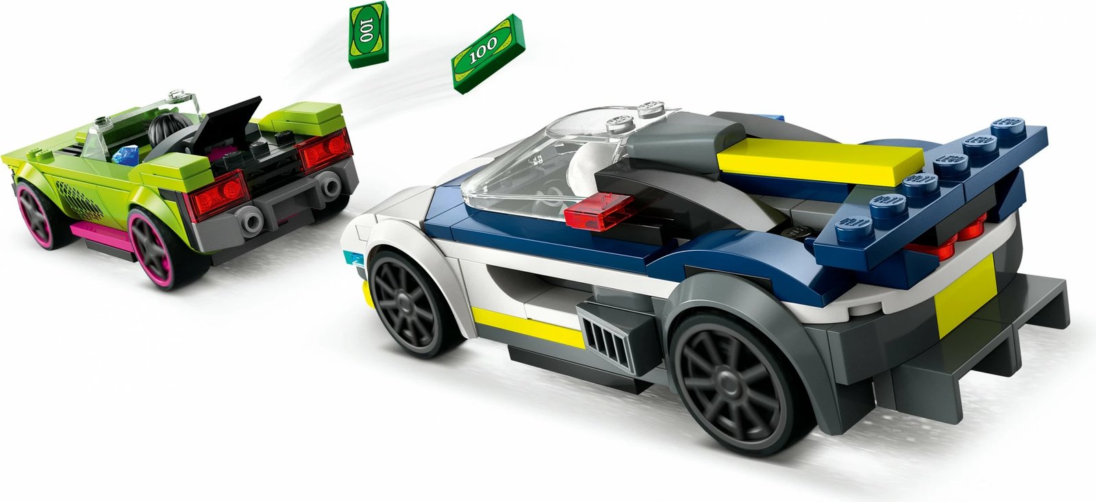 Set ndërtimi LEGO City 60415, veturë policie dhe muscle car, shumëngjyrëshe