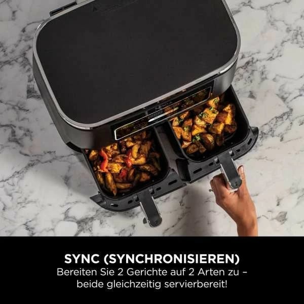 Furrë me ajër Ninja Foodi AF200EU, 7.6L, 2 shporta, 2400W, e zezë