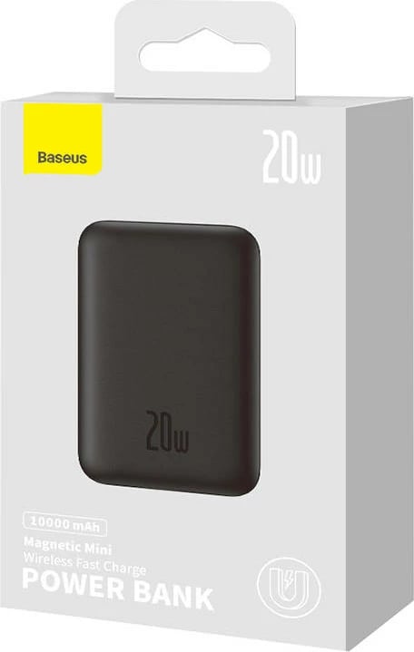 Powerbank Baseus Magnetic Mini 10000mAh, 20W, MagSafe, e zezë