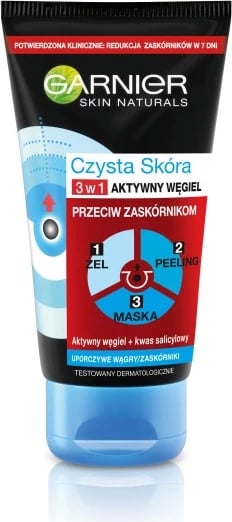 Xhel pastrues fytyre 3-në-1 Garnier Czysta Skóra Active Charcoal, 150ml