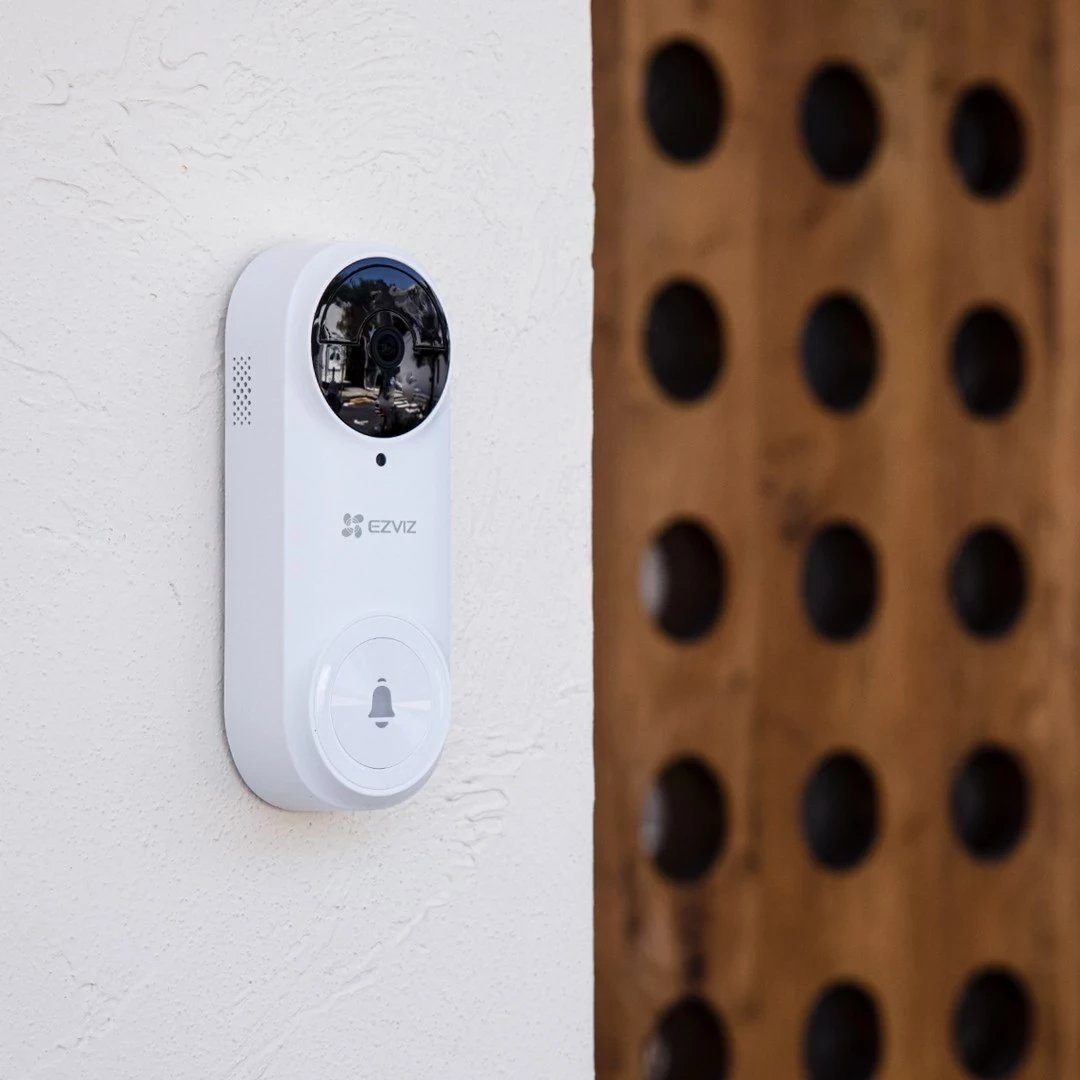 Interfon video ezviz DB2 Pro, wireless, 5MP, i bardhë