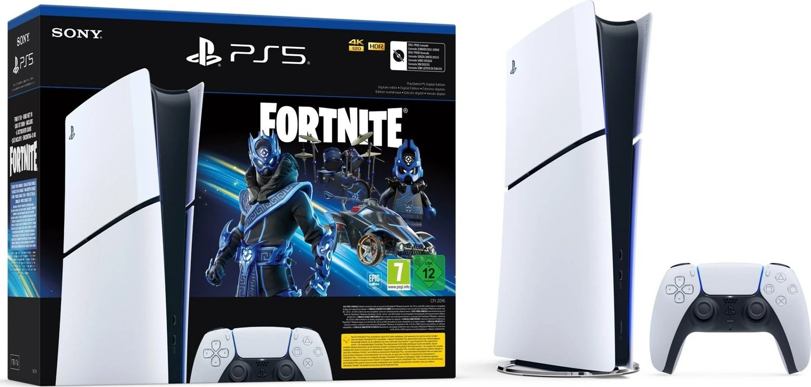 Konsolë Sony Playstation 5 Digital Edition Slim, Fortnite, E zezë