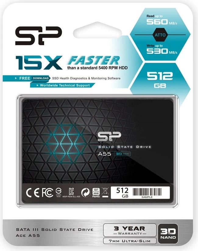 Disk SSD Silicon Power Ace A55, 2.5", 512GB