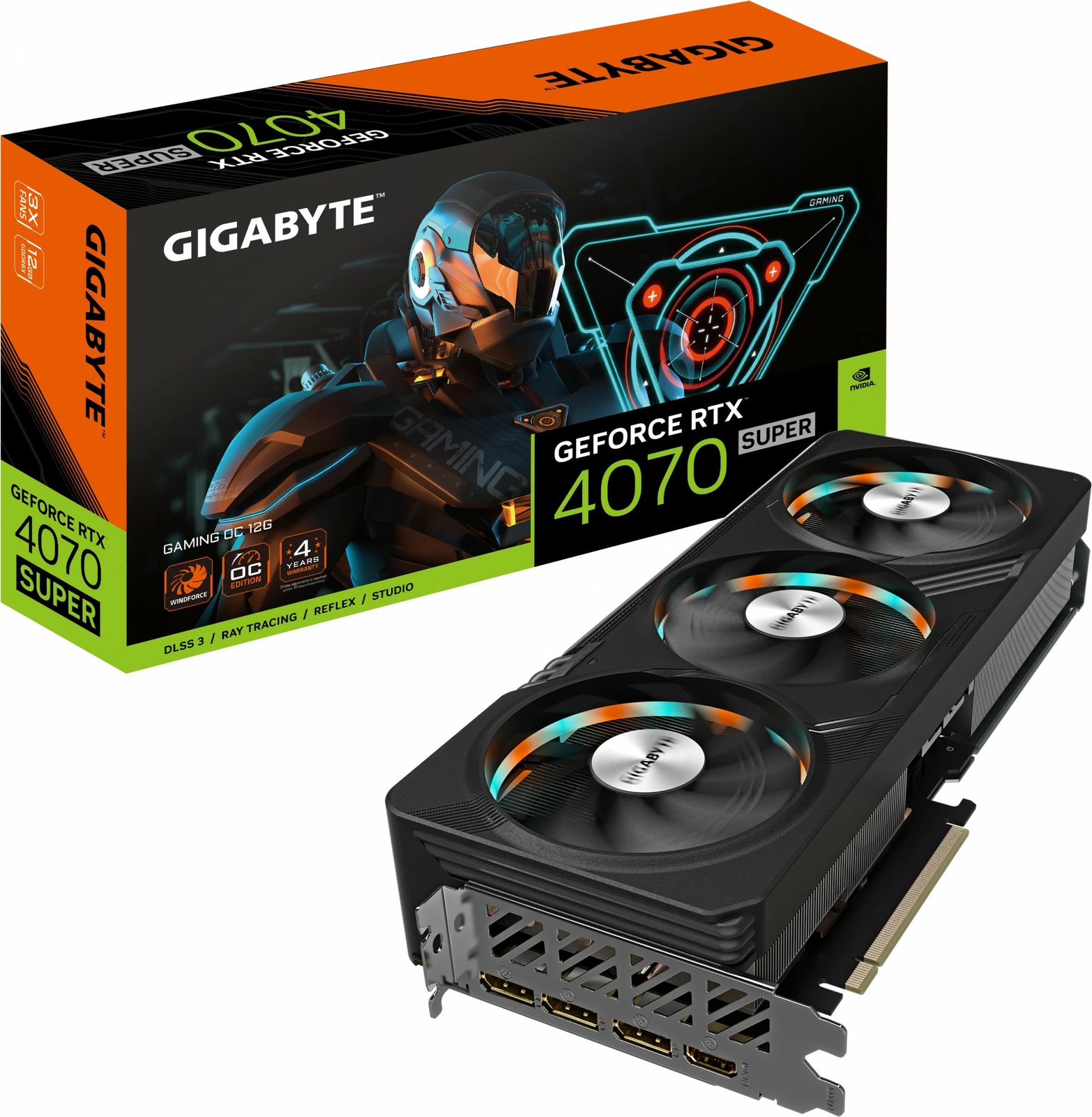 Kartelë grafike GIGABYTE VGA NVIDIA GeForce RTX 4070 SUPER GAMING OC, 12GB, GDDR6X