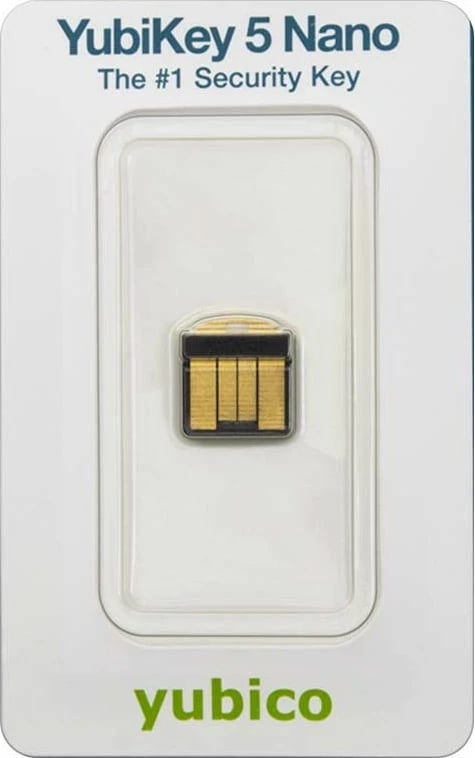 Çelës sigurie Yubico YubiKey 5 Nano, USB-A, i zi, i artë