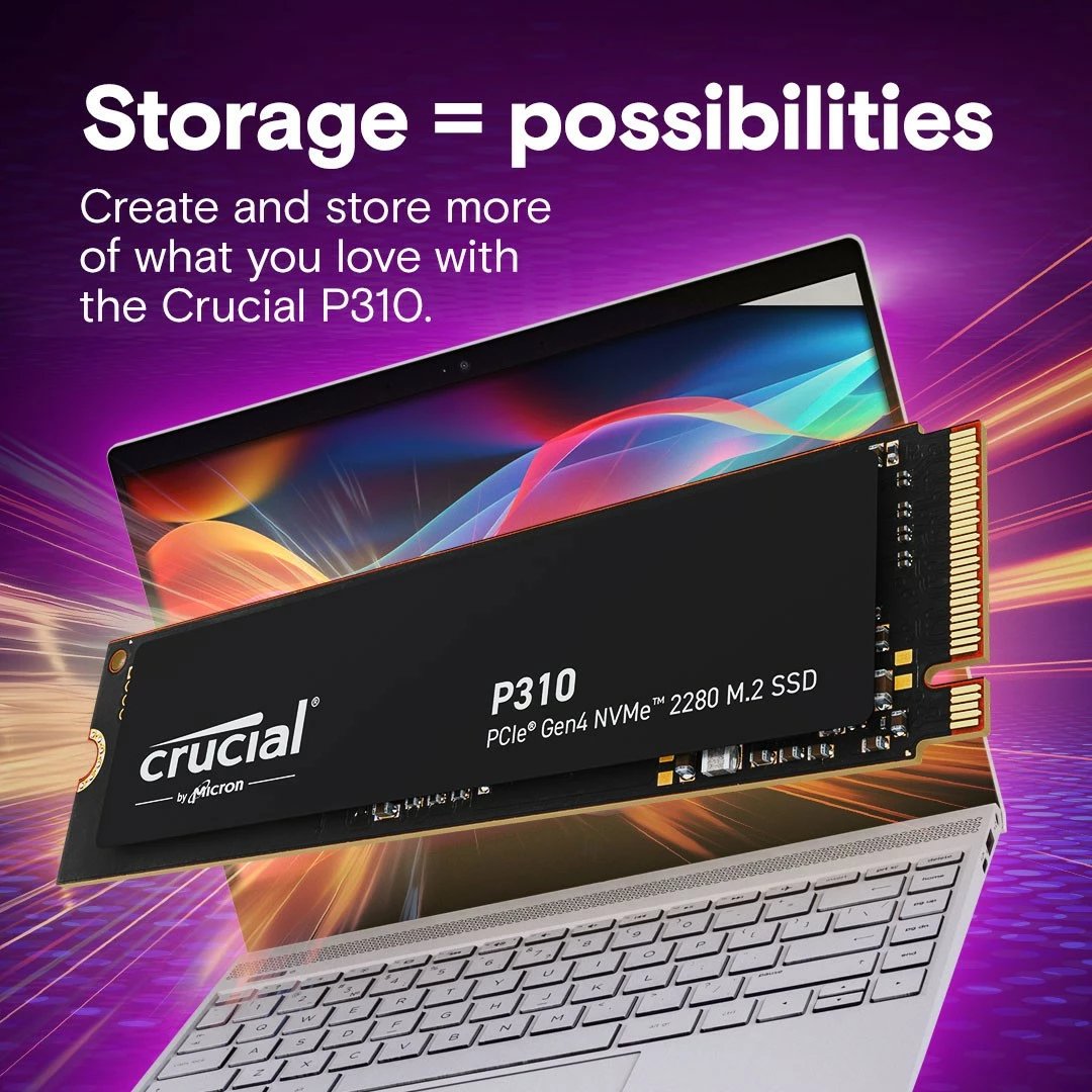 SSD Crucial P310, 2TB, M.2 NVMe PCIe 4.0, 2280