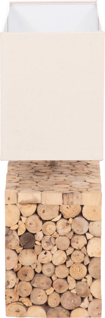 Llambë tavoline Twiggy, dru natyral, kapak i bardhë, FH4437, 50.5x16x45.5cm