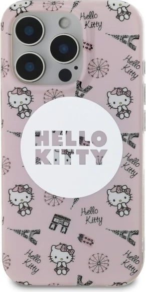 Mbështjellës Hello Kitty IML All Over Paris MagSafe për iPhone 16 Pro Max, Rozë