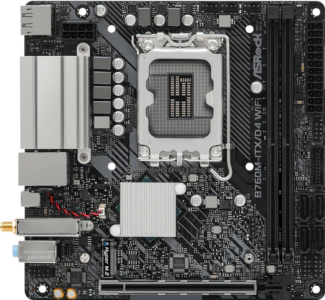 Pllakë amë ASRock B760M-ITX/D4 WiFi, Intel, LGA 1700, DDR4, mini ITX