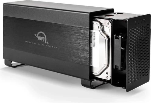 Kasë e jashtme OWC Mercury Elite Pro Dual, Thunderbolt 3 dhe USB 3.1 Gen. 1, e zezë