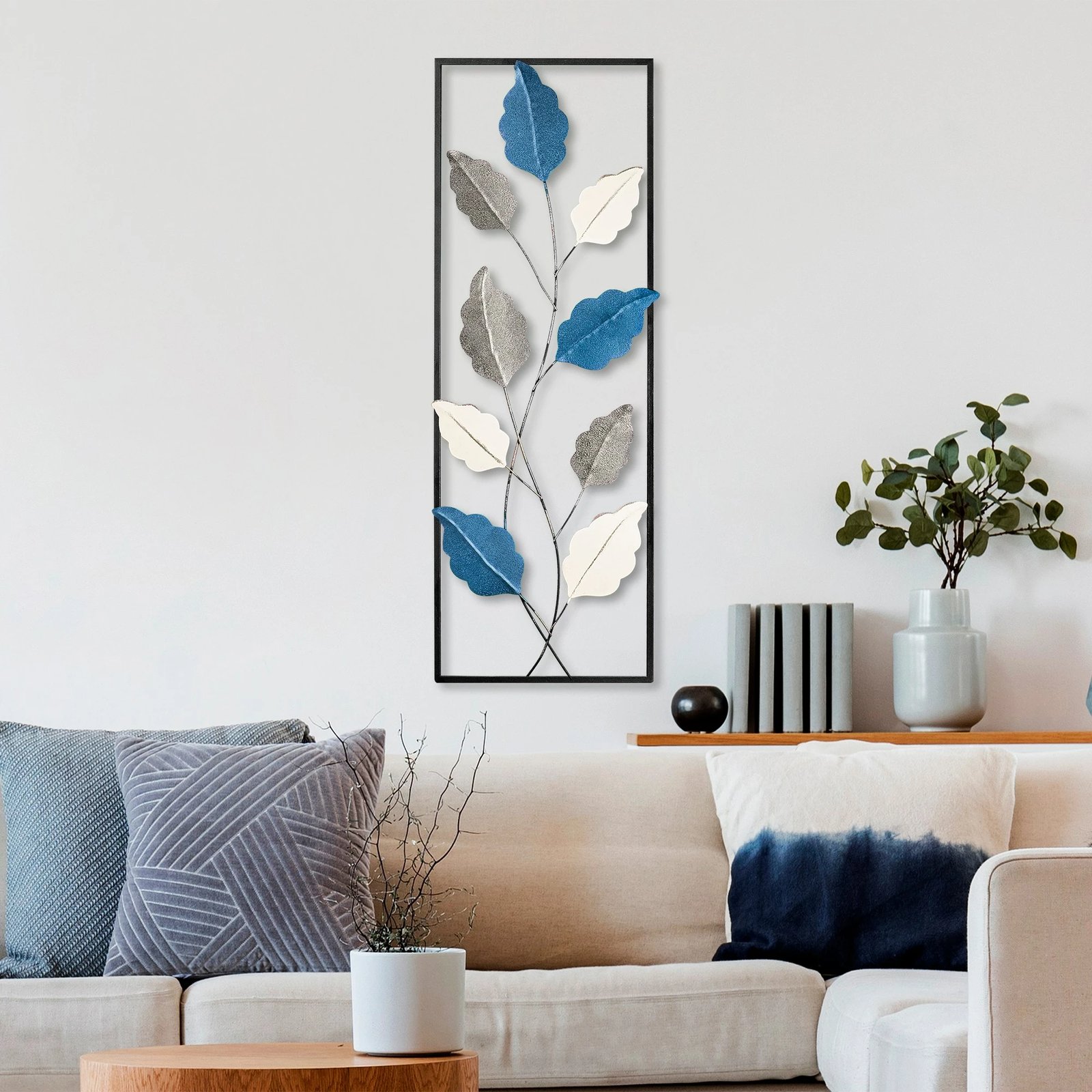 Aksesor dekorativ metalik për mur, Wallity Fagus 2, shumëngjyrësh, 32x90cm