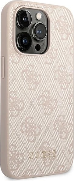 Mbështjellës Guess GUHCP14XG4GFPI për iPhone 14 Pro Max 6.7", hardcase, lëkurë sintetike, rozë