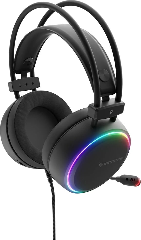 Kufje gaming GENESIS NSG-2307 me mikrofon, USB, të zeza me ndriçim
