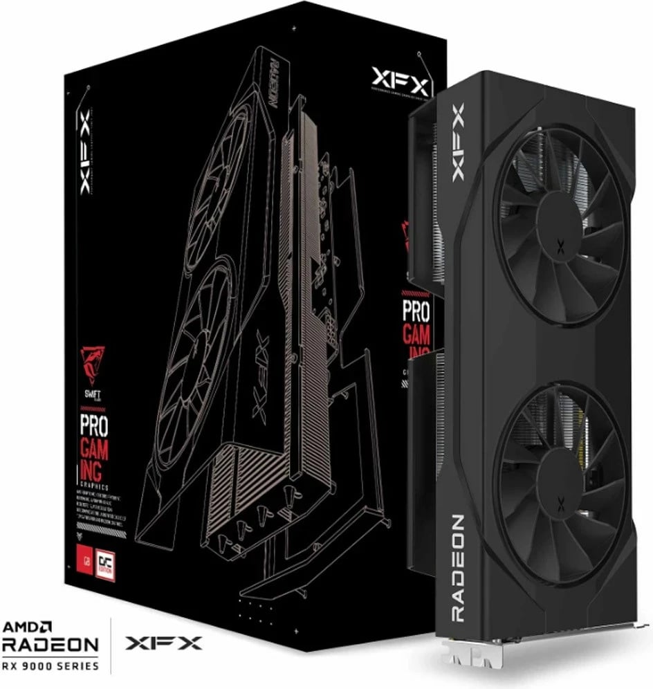 Kartelë grafike XFX Swift RX 9060XT OC, 16 GB, e zezë