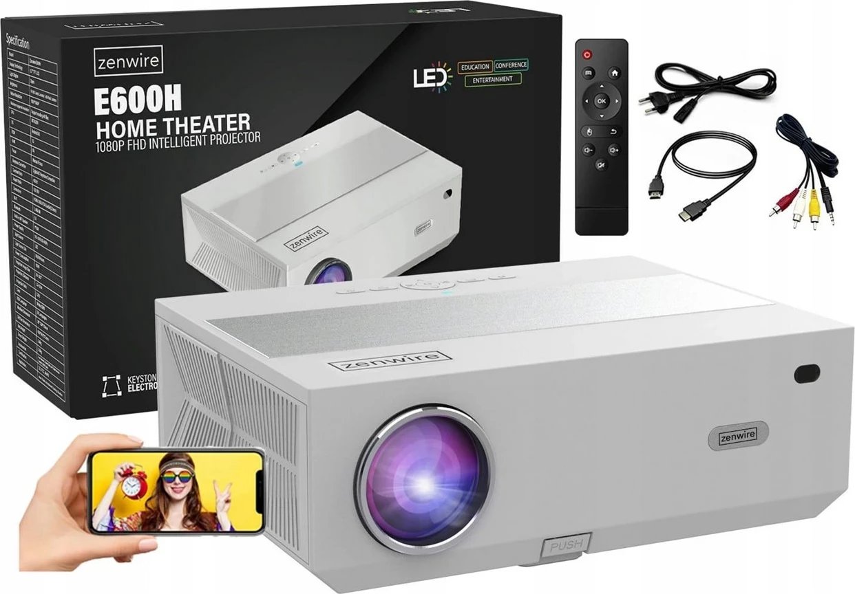Projektor Zenwire E600H, i bardhë