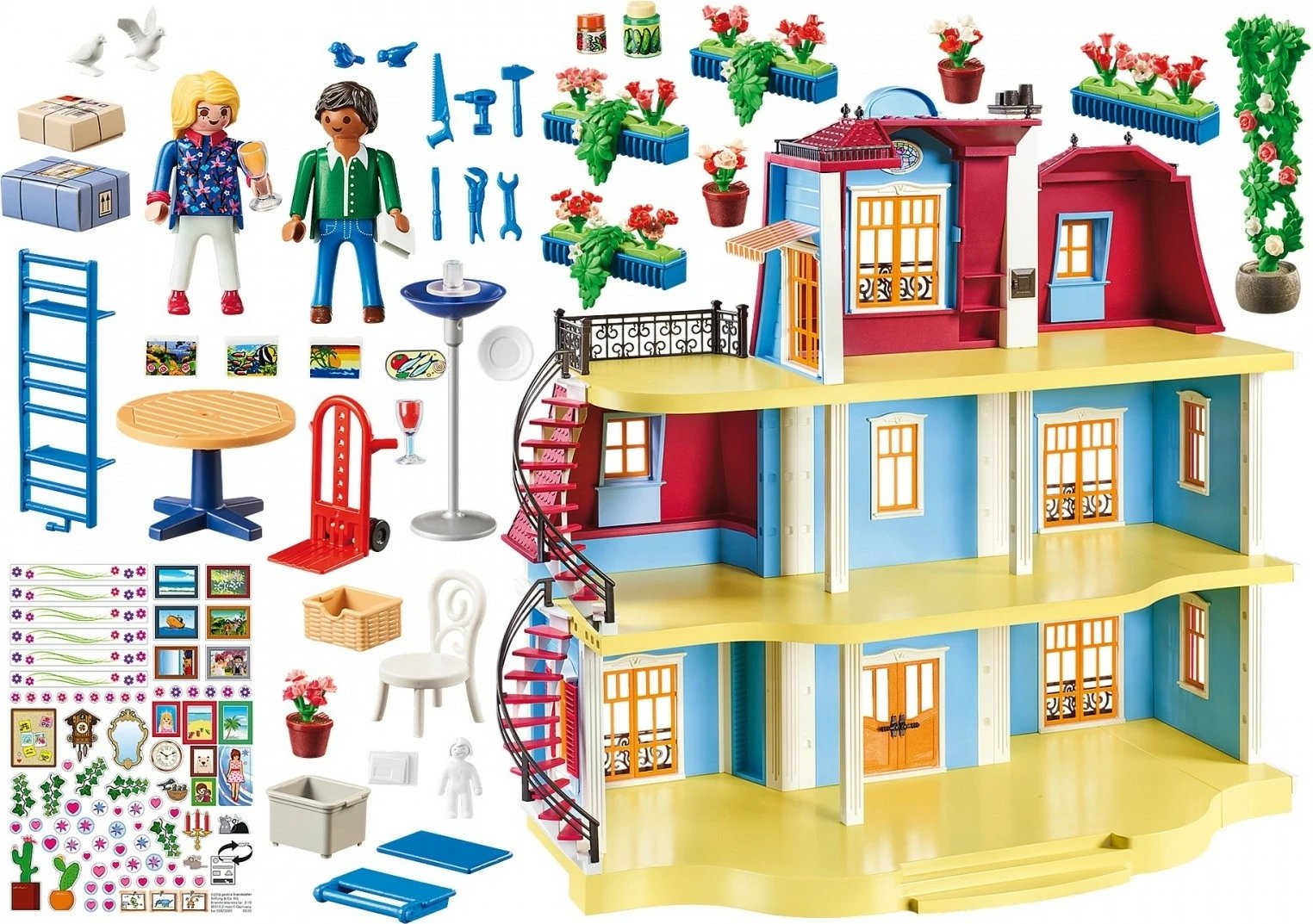 Set shtëpi kukullash Playmobil 70205 Dollhouse, me 2 kate, tarracë dhe 589 pjesë