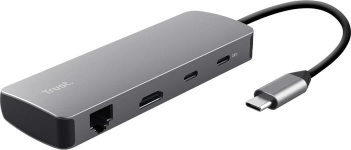 Hub USB Type-C Trust 25672, 8 porta, Gri