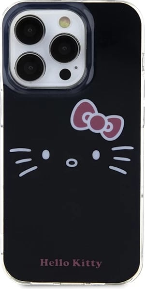 Mbështjellës Hello Kitty IML Kitty Face për iPhone 15 Pro Max, zi