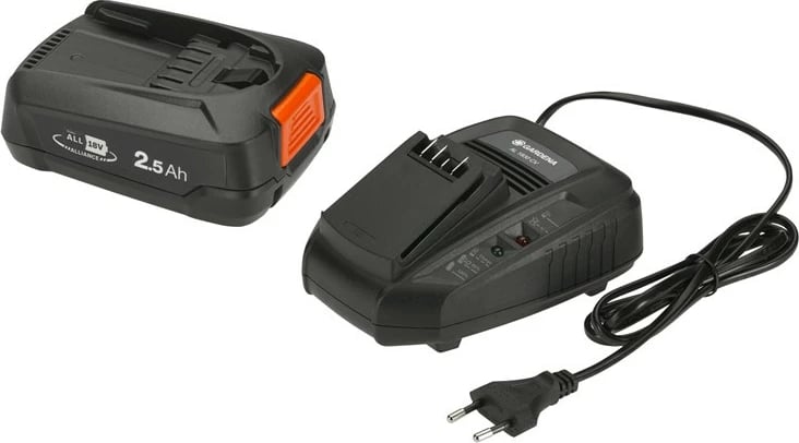 Set baterie & karikues Gardena PBA 18V/45 + AL 1830 CV, 2.5Ah, 18V, zi/portokalli