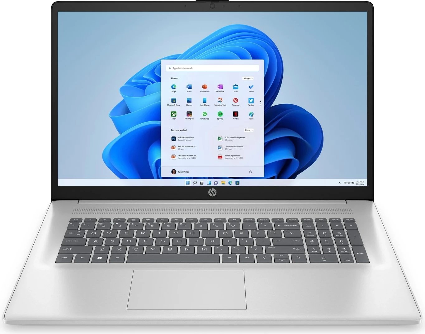 Laptop HP 17-cn3119nw, Intel Core i5-1334U, 17.3" FHD, 8GB RAM, 512GB SSD, Natural Silver