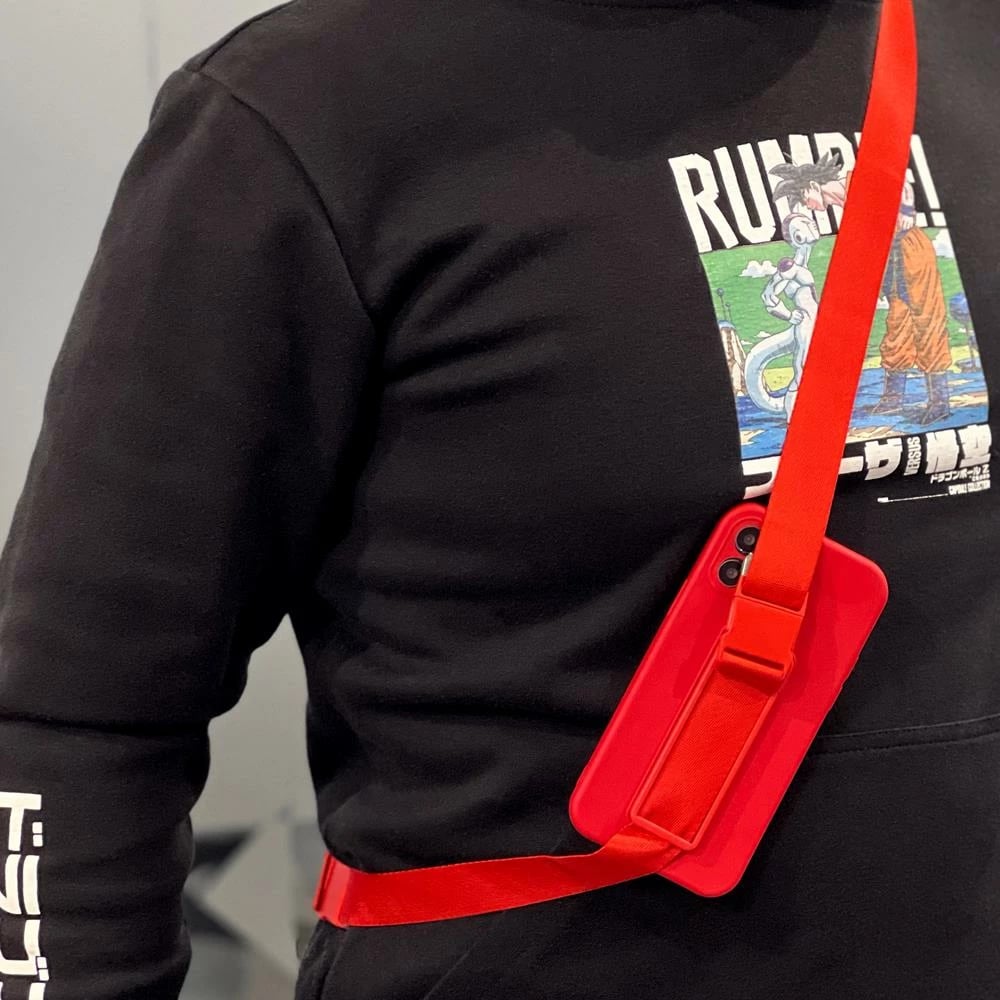 Mbështjellës silikoni Hurtel Rope Case me rrip, për Samsung Galaxy S22 Ultra, Zi