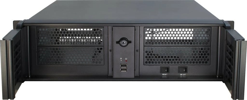 Kasë Inter-Tech IPC 3U-3098S, 19 inç, industriale, e zezë