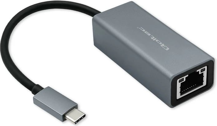 Adapter USB-C në RJ45 Qoltec 50352, 1000Mbps, kasë alumini, Gri