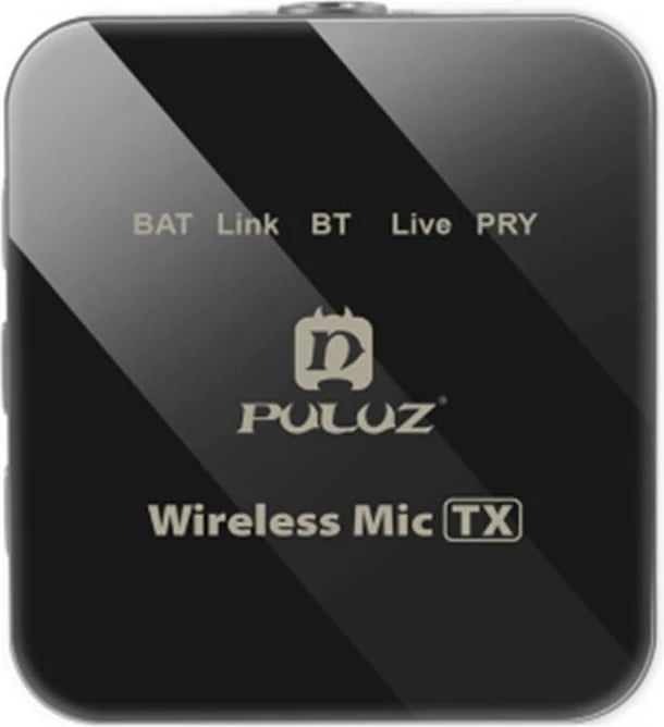 Mikrofon lavalier wireless Puluz PU648B, USB-C, i zi, set prej 2 copë