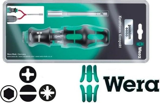 Kaçavidë Wera Kraftform Kompakt 28 SB Single, e zezë/jeshile