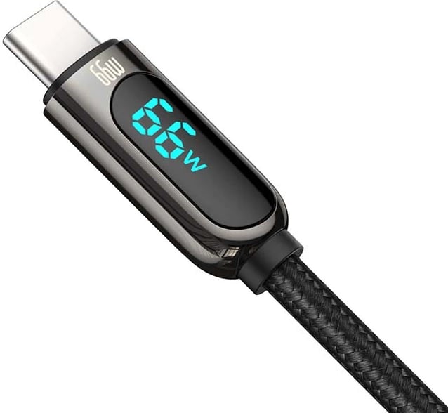 Kabllo Baseus Display, USB në USB-C, 66W, 2m, e zezë